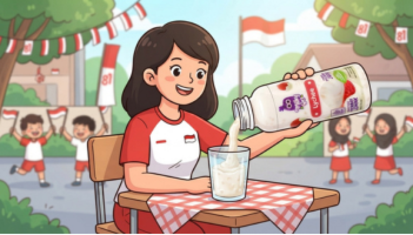 Milky Gel Semangat Kemerdekaan ke-81 dalam Segelas Susu Jelly