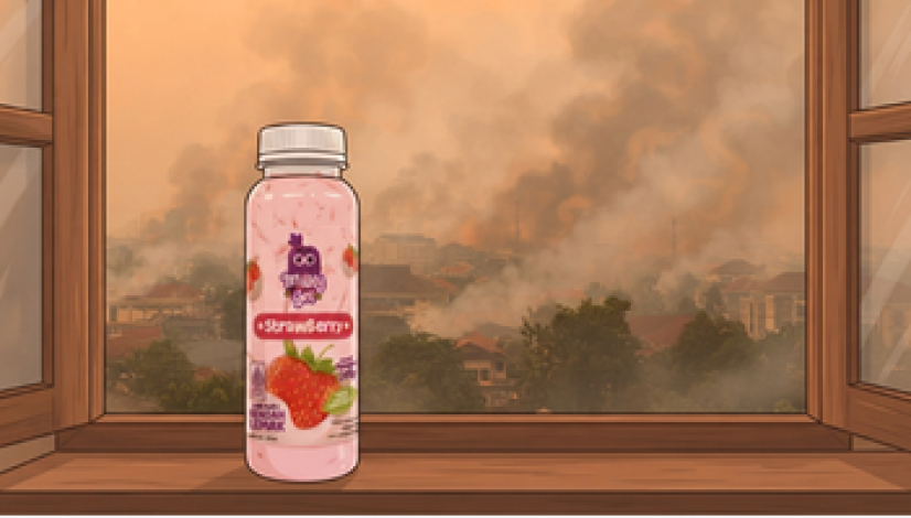 Milky Gel Menemani Warga Kalteng Bertahan di Tengah Kabut Asap Karhutla